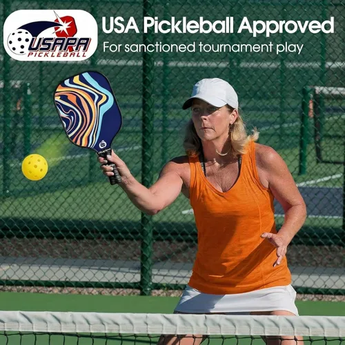Miniatura 2 de niupipo Pickleball Paddles Set of 2 or 4, USAPA Approved Fiberglass Pickleball Paddle Set with Balls and Bag, Polypropylene Honeycomb Core, azul*2