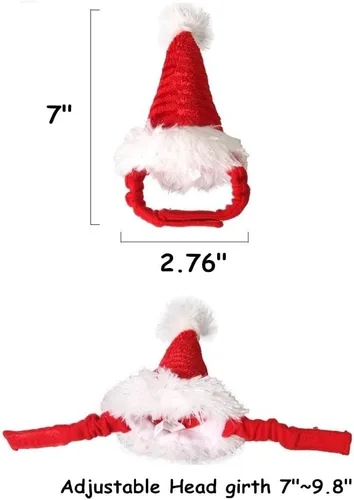 Miniatura 6 de Sombrero de Papá Noel de conejillo de indias, gatito, conejo, hámster, chinchilla, erizo, hurones, ardilla, sombrero de Navidad, gorra de Papá Noel
