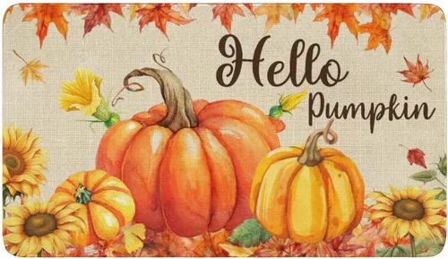 Miniatura 7 de Tapete de bienvenida para puerta de Halloween, divertido esqueleto para decoración del hogar, antideslizante, para interiores y exteriores, 17 x 30