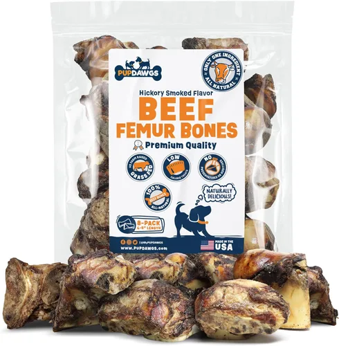 Miniatura 11 de Huesos de perro de un solo ingrediente, fabricados en Estados Unidos, huesos de fémur de carne de res, huesos naturales para masticadores agresivos