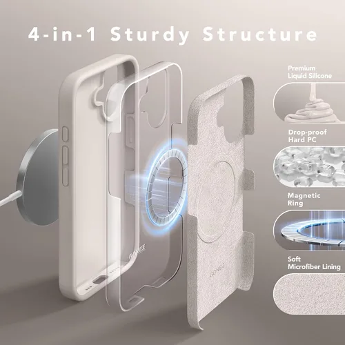 Miniatura 711 de GONEZ Funda de silicona para iPhone 15 Pro Max, compatible con Magsafe, protector de cámara + protector de pantalla, forro de microfibra suave