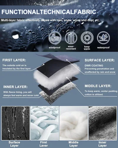 Miniatura 6 de Chaquetas de invierno para hombre, abrigos de esquí cálidos impermeables con capucha para clima frío