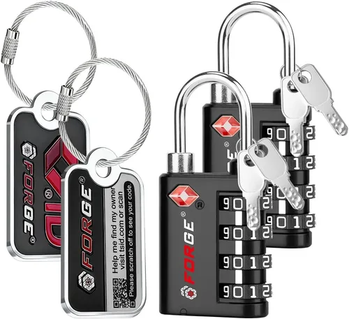 Miniatura 9 de Forge Doble apertura: cerradura con llave o combinación, cerradura aprobada por la TSA para equipaje, estuche pelícano, viajes, gimnasio, escuela