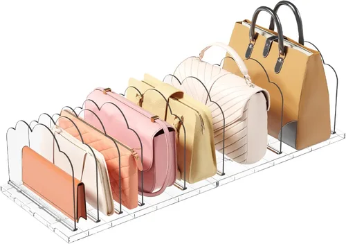 Lifewit Organizador de Bolsos para Armario, Organizador Transparente de Almacenamiento de Bolsos, Soporte Ajustable para Bolsos para Organización de