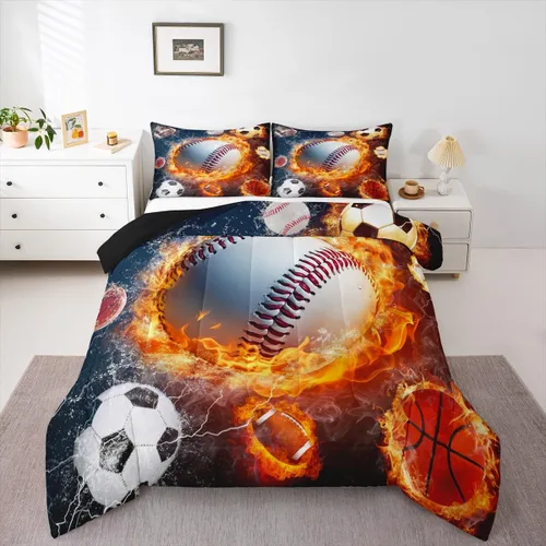 Miniatura 39 de Erosebridal Juego de edredón de zorro para niños, edredón de plumón de oso bosque, ciervo, para dormitorio de niños y niñas, juego de ropa de cama