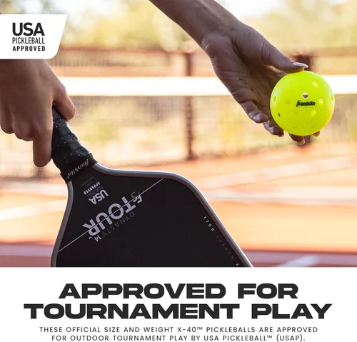 Miniatura 7 de Franklin Sports X-40 pelotas de Pickleball al aire libre - Bola oficial del Pickleball de EE. UU., APP Tour + US Open - Tamaño reglamentario