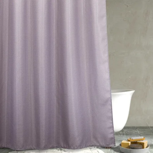 Miniatura 9 de Cortina de ducha negra con tejido de gofre: cortinas de ducha de tela texturizada resistente para baño, repelente al agua, 256 GSM, cortina de baño