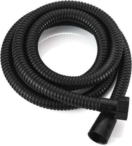 gotonovo Manguera de ducha de 59 pulgadas para baño, extra larga, de acero inoxidable SUS304, con inserto de latón y tuerca, flexible, color negro