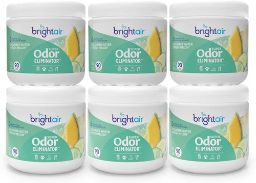 Miniatura 16 de Bright Air 14 oz. Super eliminador de olores, para espacios medianos, aroma a mandarina y limón fresco, caja de 6, ambientador, aceites esenciales