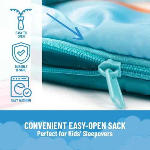 Miniatura 3 de Jay Franco Disney Frozen Sparkle Saco de Dormir - Saco de dormir/bolsa de dormir ligero para niños, acogedor y cálido, con Anna y Elsa