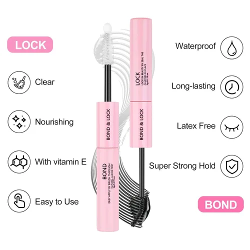 Miniatura 3 de KISSXIAOYA Pegamento de pestañas en racimo para extensiones de pestañas individuales, pegamento de pestañas súper fuerte, impermeable, pegamento