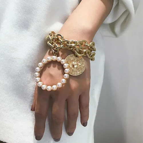 Miniatura 120 de Long tiantian Pulsera de oro gruesa para mujer, pulseras de oro delicadas, pulseras para mujer, pulseras apilables de eslabones de cadena