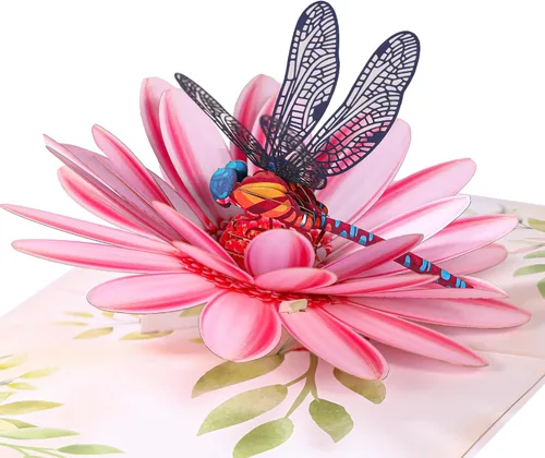 Miniatura 8 de Tarjetas de cumpleaños desplegables para mujeres y esposa, hermosas flores y mariposa monarca, elegante, floral 3D, tarjetas de felicitación