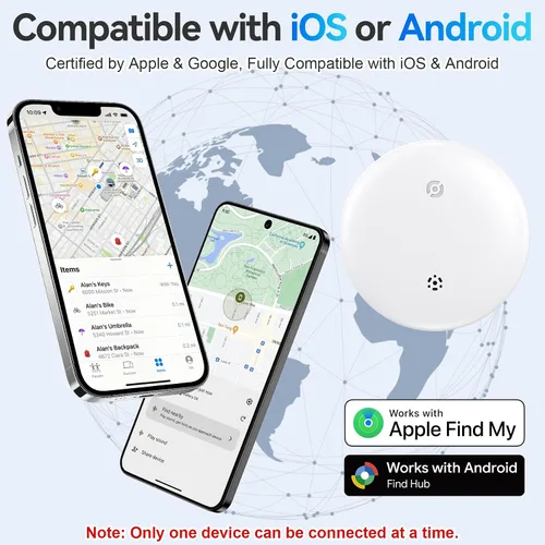 Miniatura 2 de Etiquetas de seguimiento de aire para Android o iOS, etiquetas inteligentes de aire de doble sistema, paquete de 4, compatibles con iOS Find My