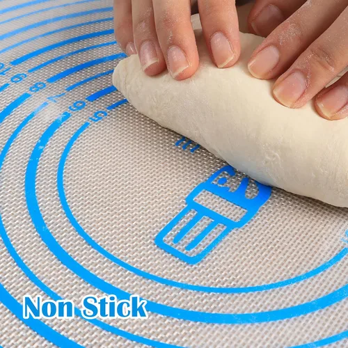 Miniatura 4 de Tapete de Silicona Antiadherente para Repostería Grande con Medidas de 16'' por 20'' para Tapete de Silicona para Hornear, Mostrador, Rodillo