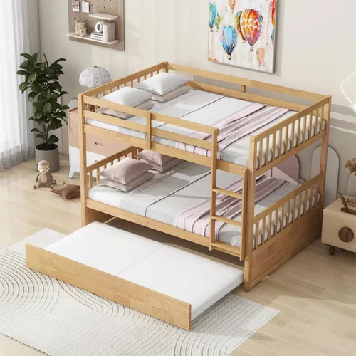 Miniatura 11 de Harper&Bright Designs - Litera individual sobre individual con barandilla de seguridad, escalera, cama nido individual con 3 cajones para niños