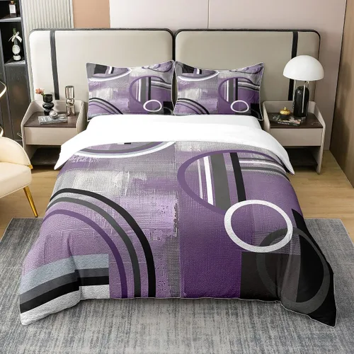 Miniatura 23 de Erosebridal Juego de ropa de cama de 100 % algodón a cuadros para niños y niñas, funda de edredón a cuadros, funda de edredón moderna geométrica