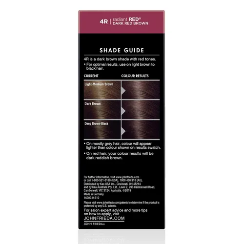 Miniatura 10 de Espuma de color John Frieda, precisión 4R Rojo Oscuro Marrón