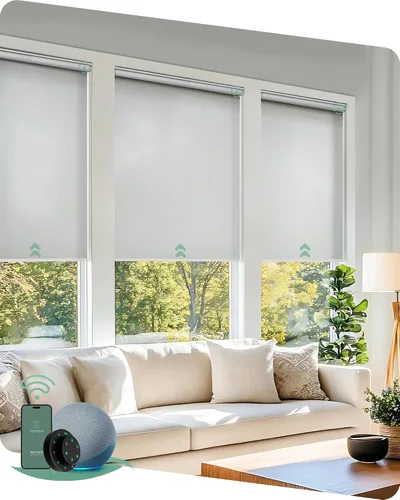 Miniatura 19 de Yoolax - cortinas enrollables motorizadas sin cenefa Vinilo opaco gris claro