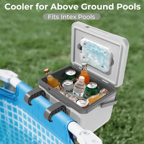 Miniatura 2 de Portable Personal Cooler, Poolside Ice Chest Fits INTEX Pools, Hard-Sided Cooler, Bonus Ice Pack Included, For Above Ground Pool or Spa