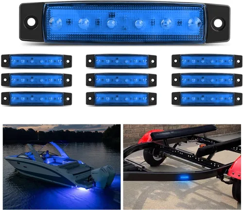 Miniatura 23 de Nilight 10 luces LED rojas de 3.8 pulgadas con 6 luces LED indicadoras laterales delanteras y traseras para 12 V, camión, remolque, caravana, Rojo
