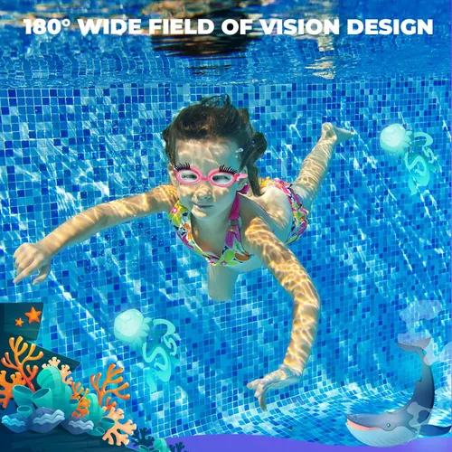 Miniatura 4 de Konohan Gafas de natación para niños, pestañas para niñas, divertidas gafas de natación sin fugas, antivaho y UV para extensiones de pestañas