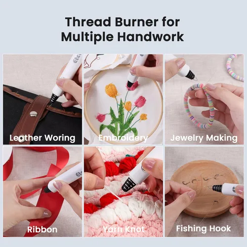 Miniatura 5 de Quemador de Hilo Recargable para Fabricación de Joyas - Cortador de Hilo Inalámbrico y Pluma de Cauterización para Abalorios, Fabricación de Blanco