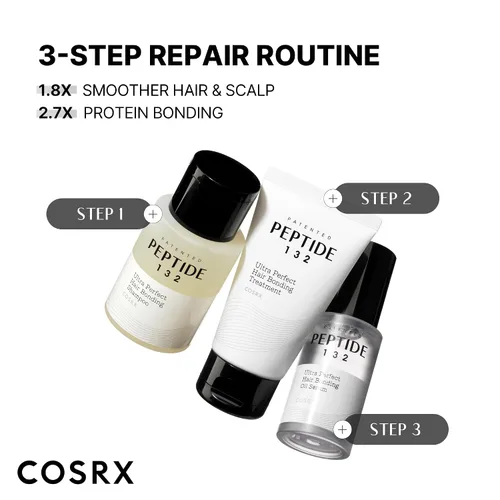 Miniatura 5 de COSRX PEPTIDE-132 - Mini kit de vinculación para el cabello – Champú y tratamiento de tamaño viaje + suero de aceite de tamaño completo, juego