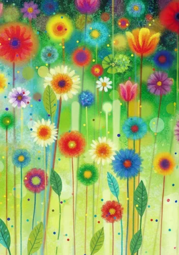 Miniatura 5 de Bandera abstracta de acuarela de primavera con flores verdes de temporada, pintura artística para jardín, patio, 12 x 18 pulgadas, poliéster