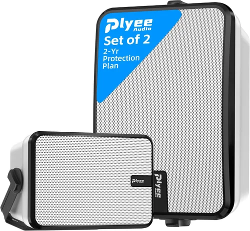 Altavoces Bluetooth para exteriores de 600 W, sincronización inalámbrica entre altavoces, graves potentes, soporte de pared para patio, porche,