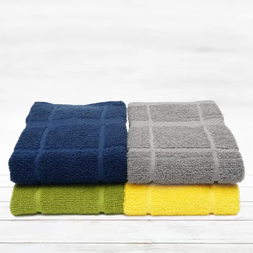 Miniatura 5 de Toallas de cocina de rizo de 100 % algodón, paquete de 4 unidades, sólidas, 16 x 26 pulgadas, toallas de cocina súper suaves y absorbentes, Surtido