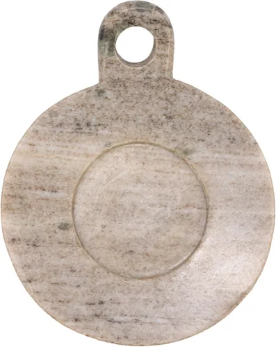 Miniatura 10 de Creative Co-Op Plato de mármol tallado a mano con asa, beige