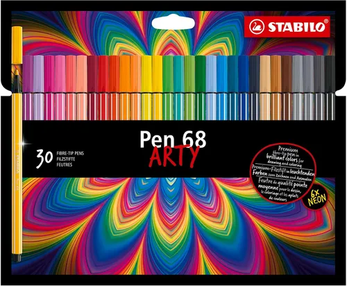 Miniatura 11 de STABILO Bolígrafo de punta de fibra prémium 68 – ARTY – Paquete de 12 – Colores surtidos