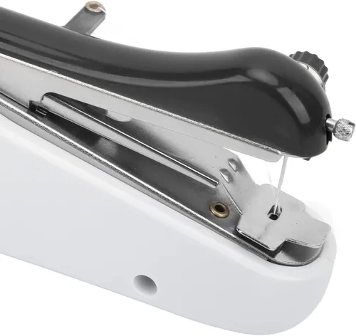 Miniatura 9 de Máquina de coser portátil de mano, máquina de coser a mano, mini máquina de coser eléctrica de doble aguja para hacer manualidades u objetos