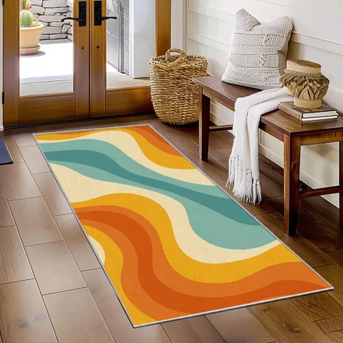 Miniatura 16 de Black and White Striped Runner Rug 2x4 Small - Hallway Runner Rug Stripe Pattern, Non Slip, Washable, Black and White Striped Home Decor Carpet for