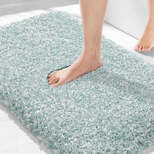 Miniatura 87 de Yimobra Alfombra de baño de felpa esponjosa, súper lanuda suave, cómoda, antideslizante, absorbente de agua, alfombra de baño de microfibra que se