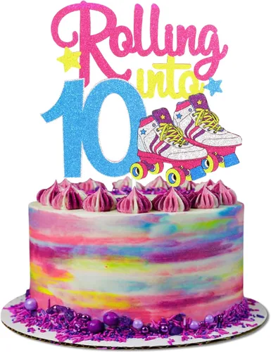 Miniatura 8 de Decoración de pastel de patinaje sobre ruedas de feliz cumpleaños de los años 90, suministros para pasteles de fiesta de los años 90, decoraciones