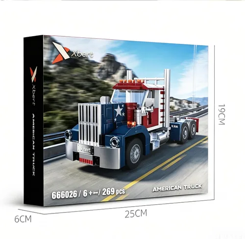 Miniatura 2 de Xbert American Semi Trucks - Juegos de construcción de camiones de tractores de gran plataforma, vehículos de transporte, juguetes de automóviles