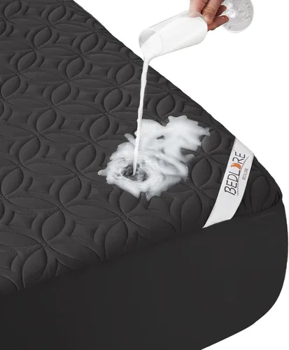 Miniatura 13 de BEDLORE Protector de colchón impermeable, protector de colchón de tamaño individual con bolsillo profundo de 6 a 15 pulgadas de profundidad, suave