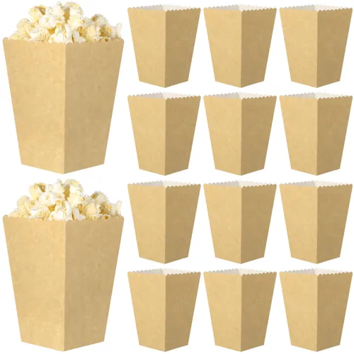ABOOFAN 50 cajas de papel para palomitas de maíz, bolsas de palomitas de maíz, 5.35 pulgadas de alto, soporte de papel abierto para palomitas de
