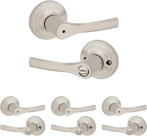 Miniatura 23 de Kwikset Henley - Manija de puerta de paso interior, manija para puertas de armario y pasillo, manija reversible sin bloqueo, color negro mate