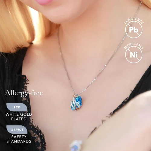 Miniatura 75 de Leafael Wish Stone - Collar con dije chapado en oro rosa de 18 quilates, con cristales de Swarovski, joyería de piedra natal, 18 pulgadas + 2