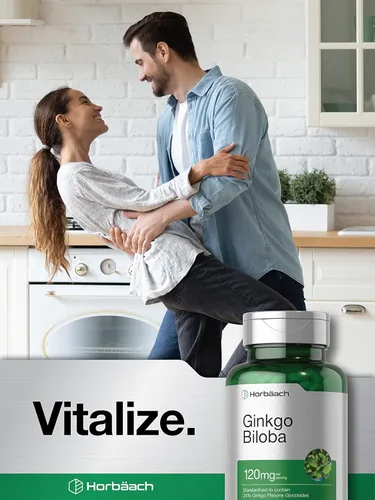 Miniatura 6 de Horbäach Ginkgo Biloba Suplemento 120 mg 240 tabletas Extracto de hierbas estandarizado con glucósidos de flavona Vegetariano, sin OMG y sin