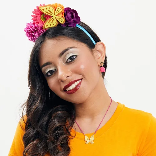 Miniatura 2 de Disney Pendientes Encanto - Aretes Mirabel con pompones rosados - Aretes de Disney para niñas, Metal, No es una piedra preciosa