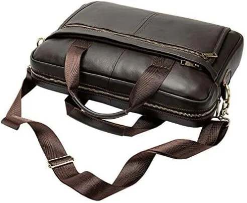Miniatura 5 de Hebetag Bolso bandolera de cuero pequeño para hombre, para viajes al aire libre, negocios