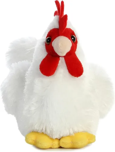 Miniatura 2 de Aurora® - Adorable Mini Flopsie™ gallina de peluche - Animal de peluche, facilidad para jugar, compañero eterno - Blanco, 8 pulgadas