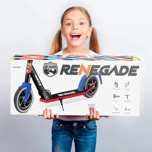 Miniatura 8 de Hurtle Renegade Kick Scooter for Kids, Teenagers & Adults - 2-Wheel Folding Scooter with Adjustable T-Bar Handlebar - Alloy Anti-Slip Deck Graffiti