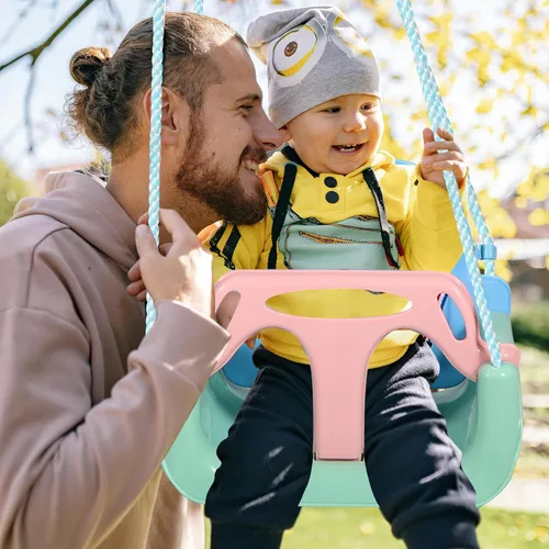 Miniatura 9 de RedSwing Asiento de columpio 3 en 1 para bebé, columpios para niños pequeños, antideslizantes, cómodos y seguros, desmontable para bebés y Azul