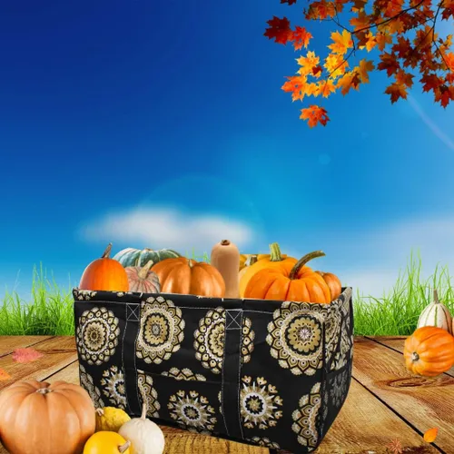 Miniatura 180 de NGIL Bolsa de comestibles reutilizable extra grande plegable de gran tamaño para comestibles, almacenamiento, picnic, playa, Bronco-negro occidental