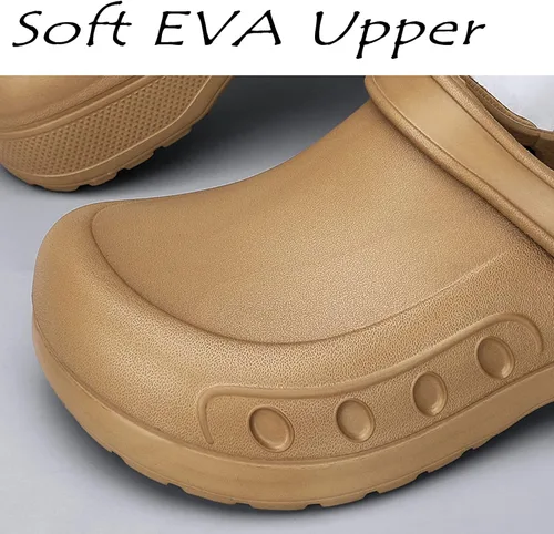 Miniatura 4 de Zuecos de chef para hombre, antideslizantes, con soporte para el arco, zapatos de enfermería de seguridad, zapatos de trabajo, resistentes al agua